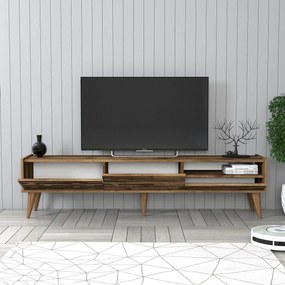 Conjunto de Mobiliário de Sala Valensiya – Nogueira – TV Stand 180x35x
