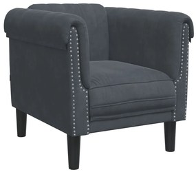 3 pcs conjunto de sofás veludo cinzento-escuro