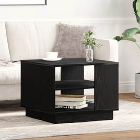 Mesa de Café em Carvalho Preto 55x55x42 cm Feita de Madeira Derivada