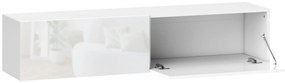 HOMCOM Móvel TV Suspenso para Televisão Até 45-55-65 Polegadas com 2 Armários de Portas 140x33x29,8 cm Branco | Aosom Portugal