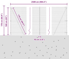 Cerca de Arame Soldado com 13 Postes Flangeados 1,6x25 m Aço Galvaniza