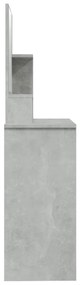 Toucador com espelho 86,5x35x136 cm cinzento cimento