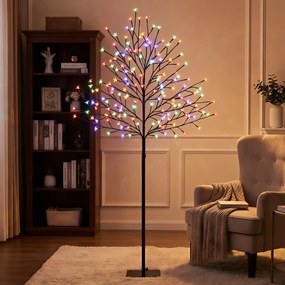 Árvore de Cerejeira Luminosa, 55 x 55 x 150 cm, 160 LED, Preto