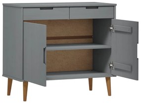 Armário Alto Eva em Pinho Maciço - Cinzento - Design Escandinavo