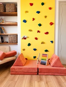 Sofá-Cama de 2 Lugares Puzzle – Laranja – 140x46x70 cm