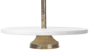 Fruteiro com 2 pratos em dourado e branco 50 cm TARUM  Beliani