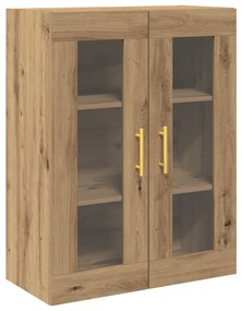 Armário de Parede vidaXL com Portas de Vidro Carvalho Artesão 69,5x34x