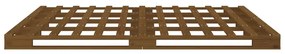 Cama de paletes king 150x200 cm pinho maciço castanho mel