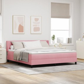 Cama Box com Colchão vidaXL Rosa 180x200 cm Veludo