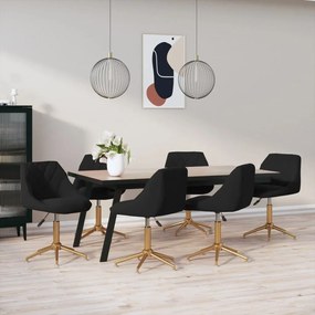 vidaXL Cadeiras de jantar giratórias 6 pcs veludo preto
