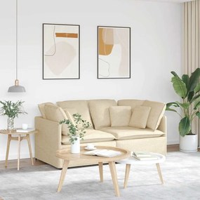 vidaXL Sofá modular com almofadas tecido creme