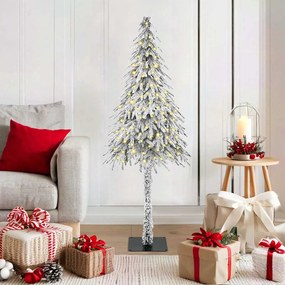vidaXL Árvore de Natal com 150 LEDs com suporte Branco 120 cm PE e Aço
