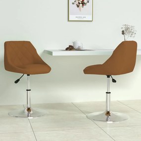 vidaXL Cadeiras de jantar giratórias 2 pcs veludo castanho
