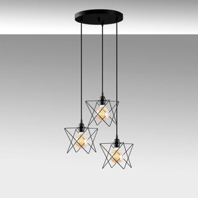 Candeeiro Chandelier Akkas – Preto – Diâmetro 54 cm, Altura Ajustável