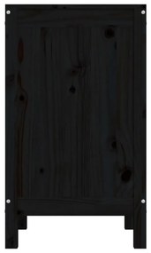 Caixa para roupa 44x44x76 cm madeira de pinho maciça preto