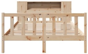Cama com estante sem colchão 120x190 cm pinho maciço