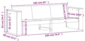 2 pcs conjunto lounge de jardim madeira de pinho maciça branco