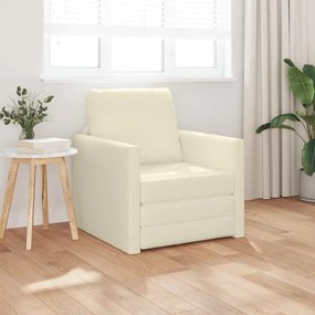vidaXL Sofá-Cama Creme 74 x 77 x 81 cm Couro Artificial