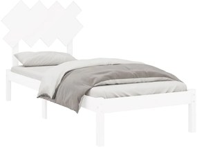 Estrutura cama de solteiro 90x190 cm madeira maciça branco