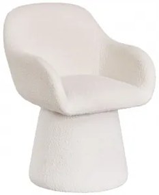 Cadeira De Jantar Estofada Erica Com Braços Caracóis Blanco - Sklum