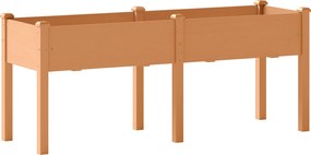 Floreira Elevada de Madeira 184x59x76,5 cm com 6 Orifícios de Drenagem para Cultivo Plantas Flores Castanho