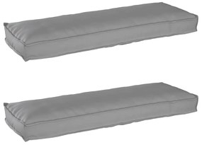 vidaXL Almofadas para Palete para Banco 2 peças Cinza 120x40x8 cm Tecido Oxford