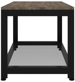 Mesa de centro 90x45x45 cm MDF e ferro cinzento e preto