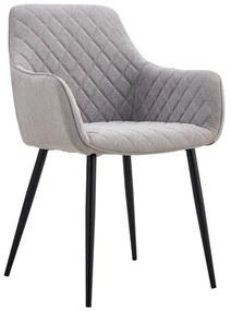 Conjunto de 2 Cadeiras Lince em Tecido Cinzento - Design Moderno