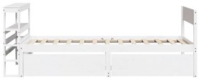 Cama sem colchão 75x190 cm madeira de pinho maciça branco