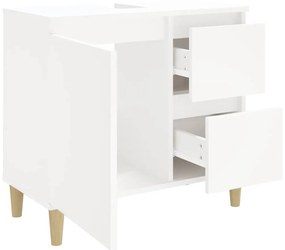 Armário de casa de banho 65x33x60cm derivados de madeira branco