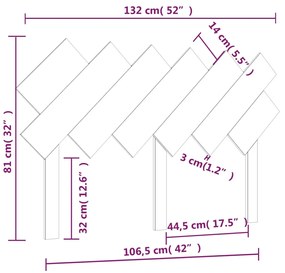 Cabeceira de cama 132x3x81 cm pinho maciço castanho mel