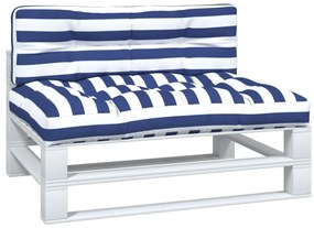 Almofadões p/ móveis de paletes 2 pcs tecido riscas azul/branco