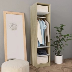 vidaXL Roupeiro 50x50x200 cm contraplacado branco e carvalho sonoma