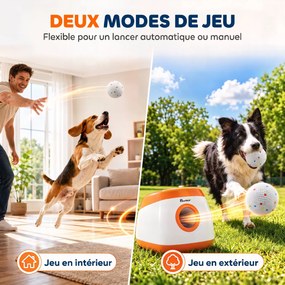 Conjunto de 6 Bolas para Cão, 5,8 x 5,8 x 5,8 cm, Compatíveis com Lançador Automático, Brancas
