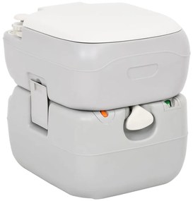 Sanita portátil p/ campismo 22+12 L PEAD cinzento e branco