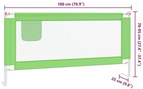 Barra de segurança p/ cama infantil tecido 180x25 cm verde