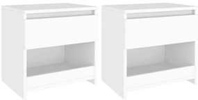 Mesas de cabeceira 2 pcs 40x30x39 cm derivados madeira branco