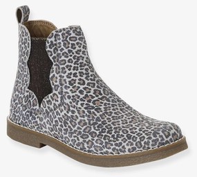 Botas em pele, com fecho e elástico, para menina lote beige