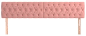 Cabeceira de cama 2 pcs veludo 90x7x78/88 cm rosa