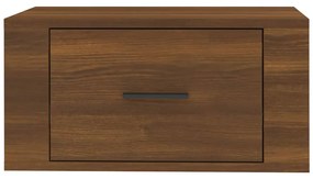 Mesa de cabeceira de parede 50x36x25 cm carvalho castanho