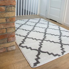 Tapete SKETCH - F343 creme/cinzento trevo marroquino trellis