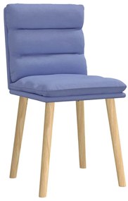 Cadeiras de jantar 2 pcs Jeans Tecido Azul