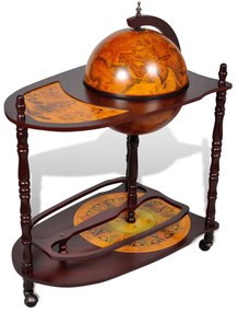 240699 vidaXL Suporte garrafas vinho forma globo madeira eucalipto