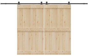Kit de ferragens para porta deslizante 366 cm aço preto