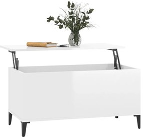 Mesa centro 90x44,5x45 cm derivados de madeira branco brilhante