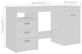 Secretária Hommy de 140cm - Branco - Design Moderno