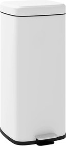 HOMCOM Balde de Lixo de Cozinha com 30 L com Tampa de Fecho Suave e Pedal Balde Interior Removível 28x35x63,5 cm Branco | Aosom Portugal
