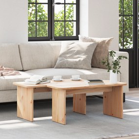 vidaXL Mesa de centro 2 pcs Natural 100 x 69 x 35.5 cm