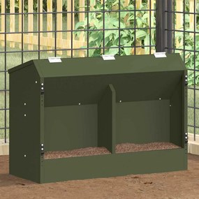 vidaXL Comedouro para Coelhos Verde Oliva 64.5 x 25.5 x 45.5 cm