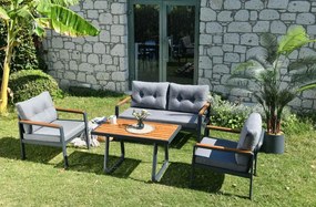 Conjunto de Lounge de Jardim Tivoli em Alumínio – Sofá 2 Lugares, 2 Ca